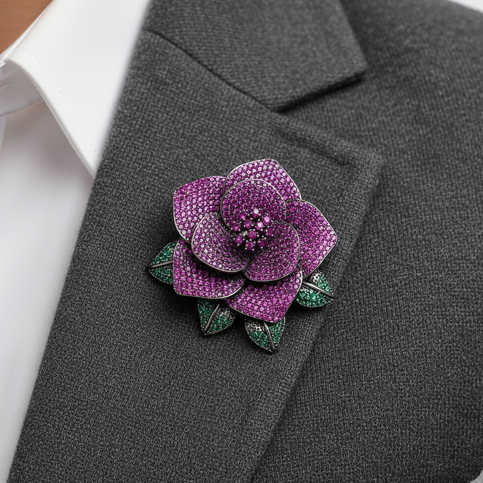 3D Flower  Rose Brooch