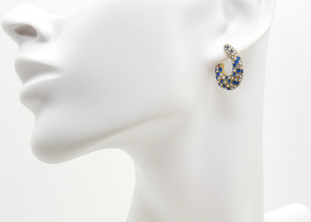 U-Shaped Rhinestone Stud Earrings