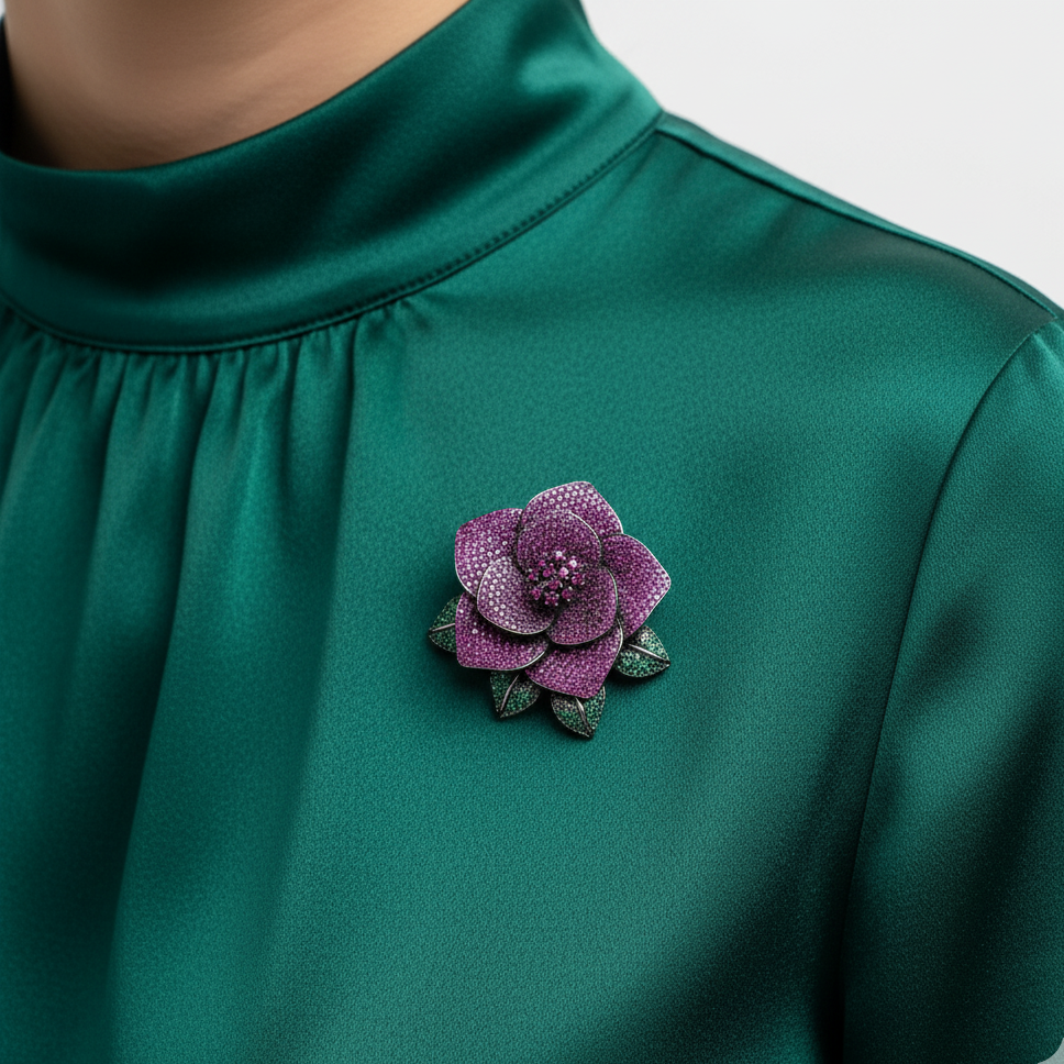 3D Flower  Rose Brooch