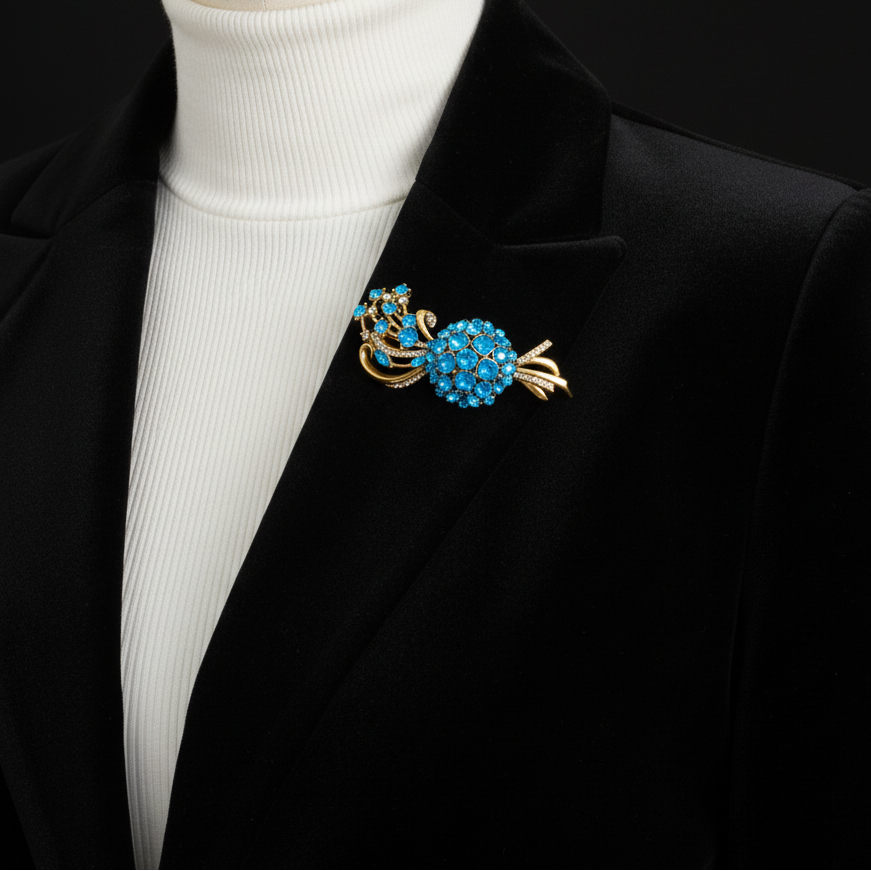 Retro StyleCrystal Bouquet Brooch