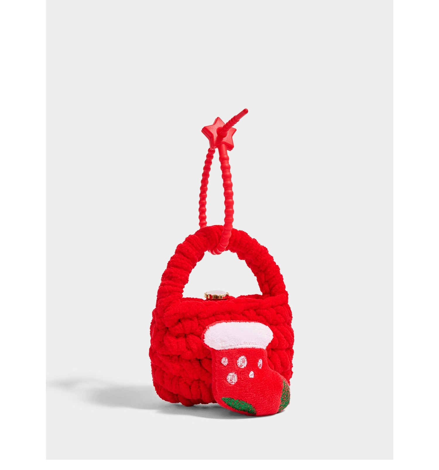 Cute Knitted Christmas Sock Coin Pouch Bag Charm Pendant Gift Accessory