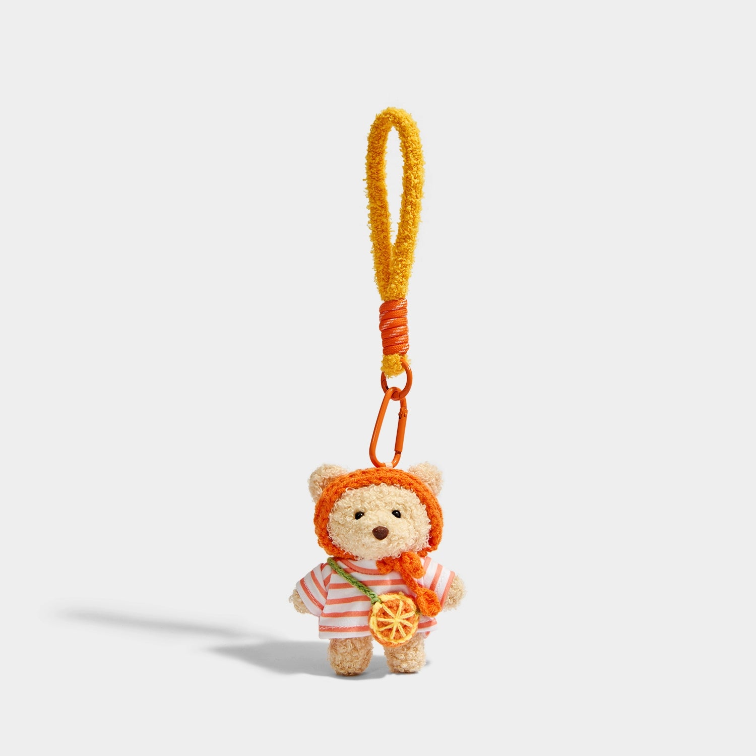 Adorable Plush Orange Bear Keychain Pendant - Charming Bag Doll Gift