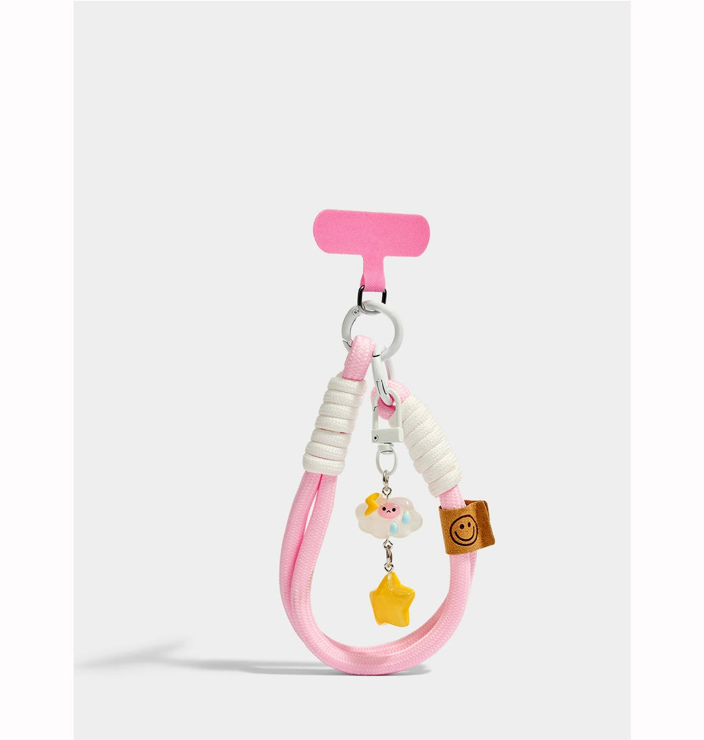 Cute Pink Star Mobile Phone Strap Keychain Bag Charm Pendant Gift Accessory