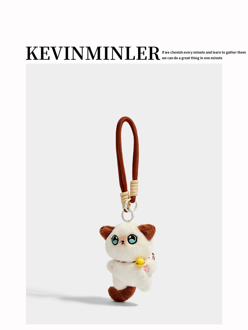 Adorable KEVINKINLER Siamese Cat Plush Keychain Charm - Perfect Gift