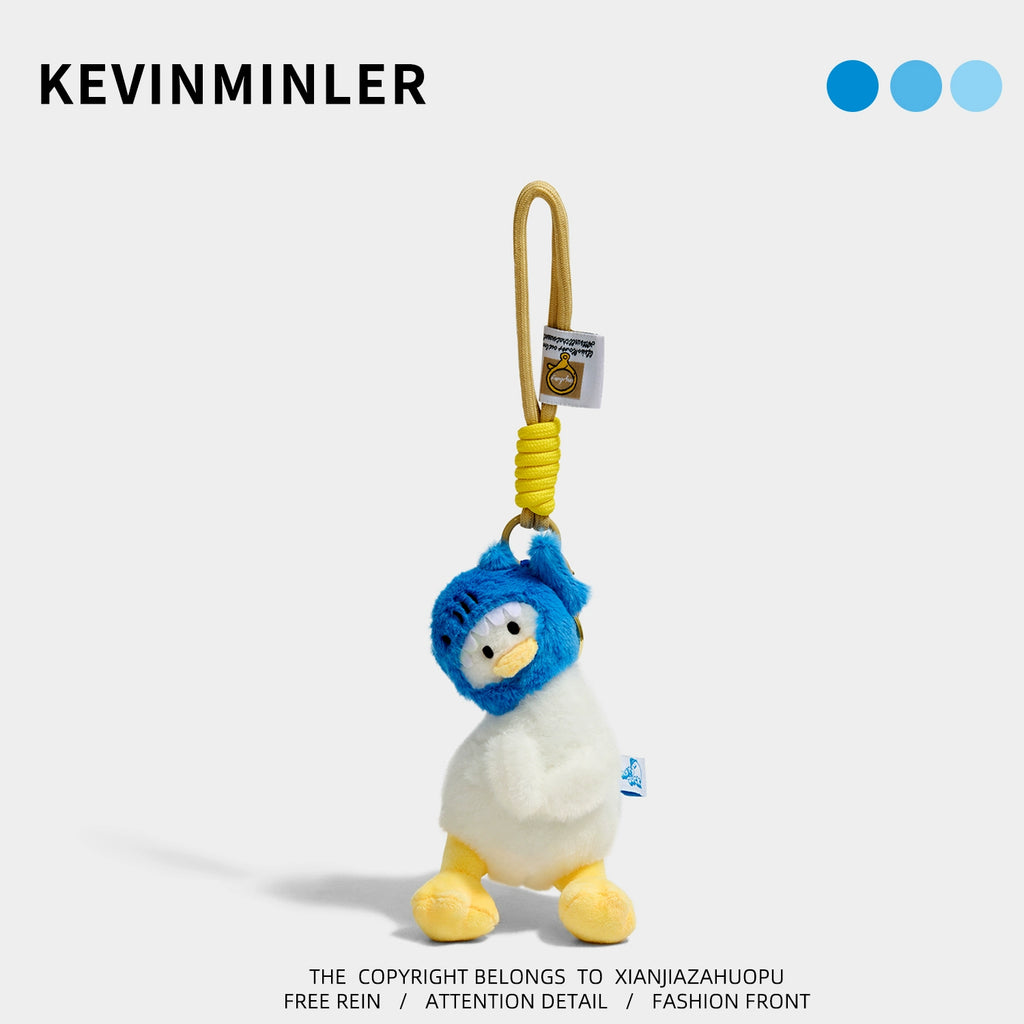 Adorable KEVINMINLER Crooked Head Duck Plush Keychain Pendant Bag Charm Gift