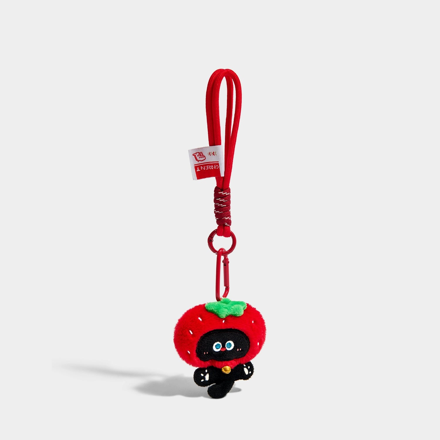 Adorable Strawberry Black Cat Plush Keychain Bag Charm Accessory – Ideal Gift