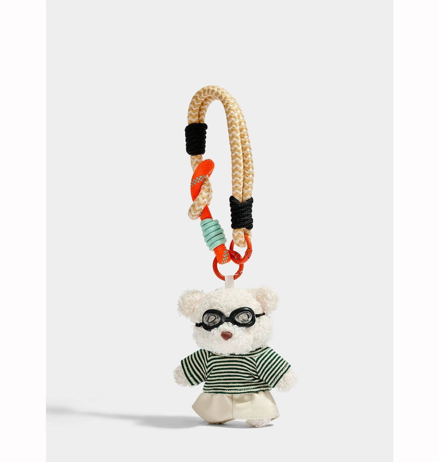Adorable Plush Bear Doll Keychain with Glasses & Skirt - Perfect Gift
