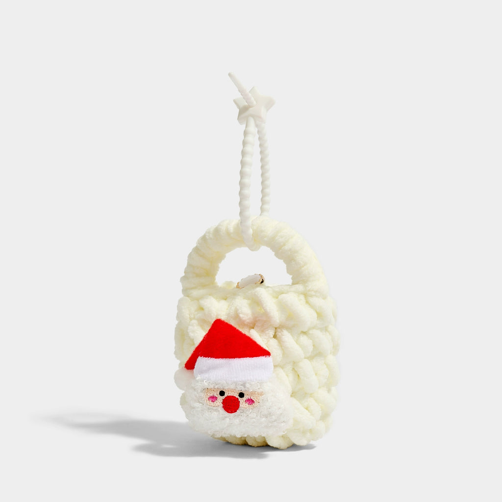 Adorable Hand-Knitted Santa Claus Mini Coin Purse and Earphone Bag Pendant