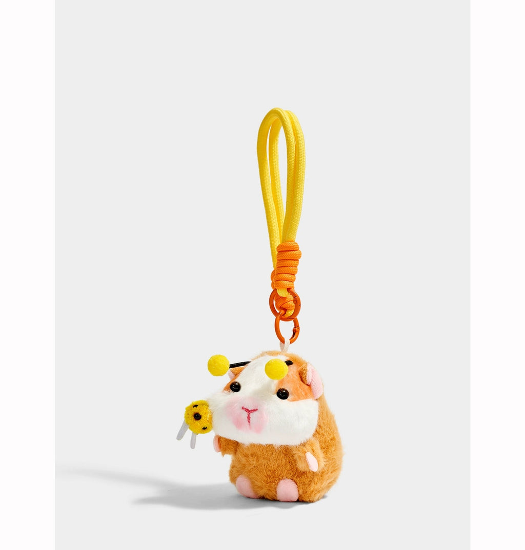 Adorable Plush Bee Guinea Pig Keychain | Cute Backpack Bag Charm Present
