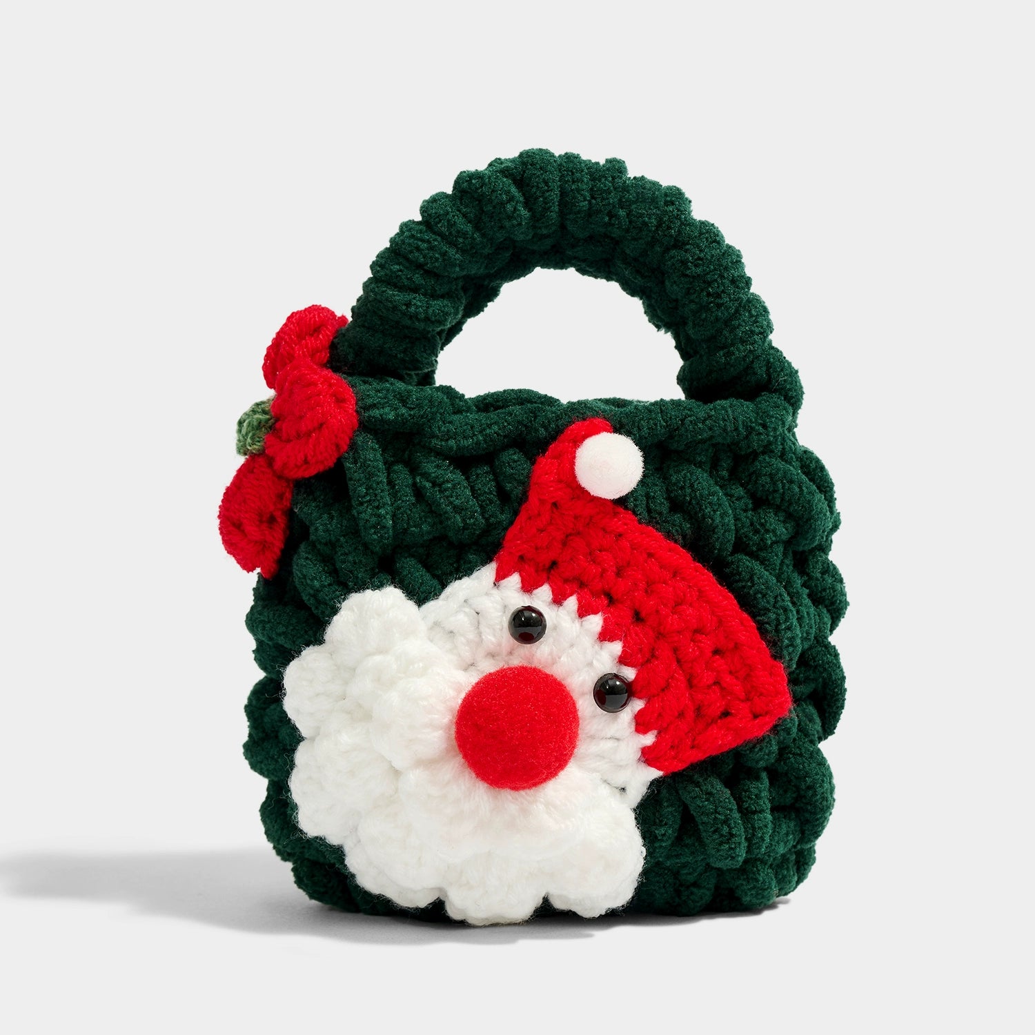 Charming KEVINMINLER Knitted Santa Christmas Pendant Bag, Coin Purse, Earphone Holder Gift