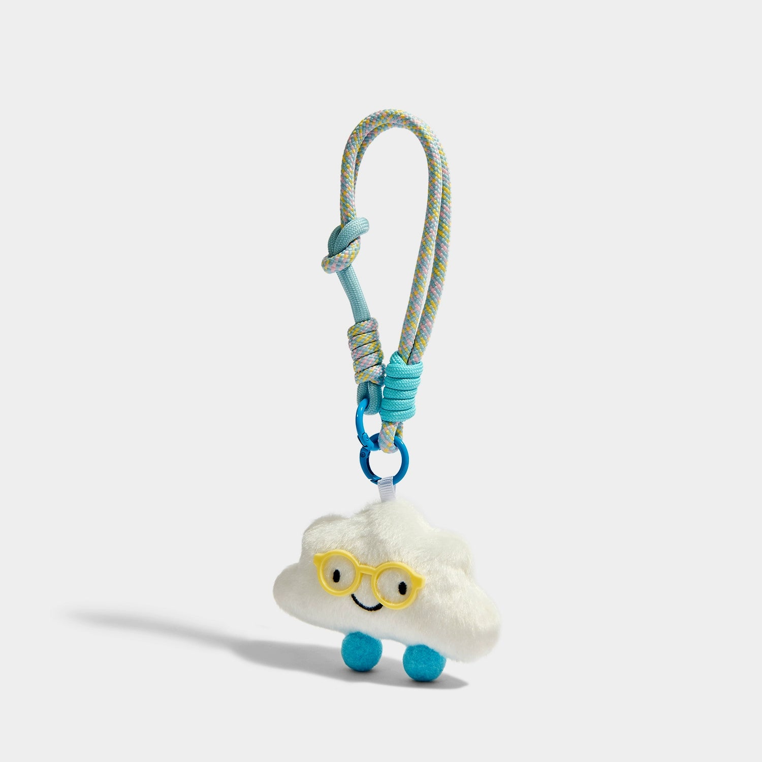 Charming Plush Cloud Keychain with Stylish Glasses - Unique Bag Pendant Gift