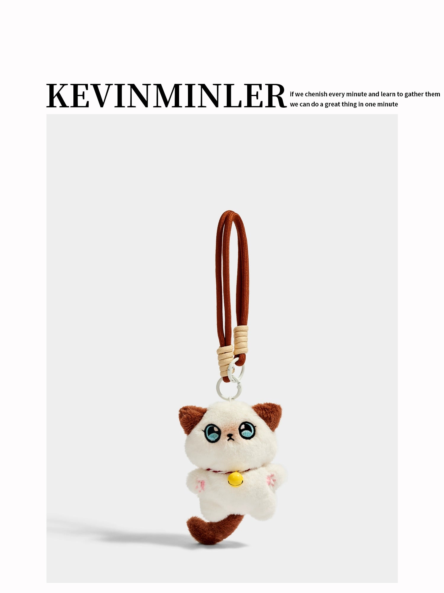 Adorable KEVINKINLER Siamese Cat Plush Keychain Charm - Perfect Gift