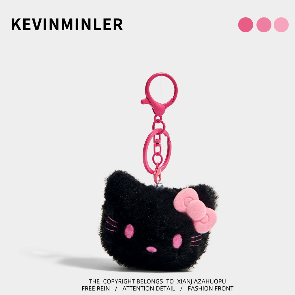Cute Plush KT Cat Bow Keychain Bag Charm Birthday Gift for Bags & Keys