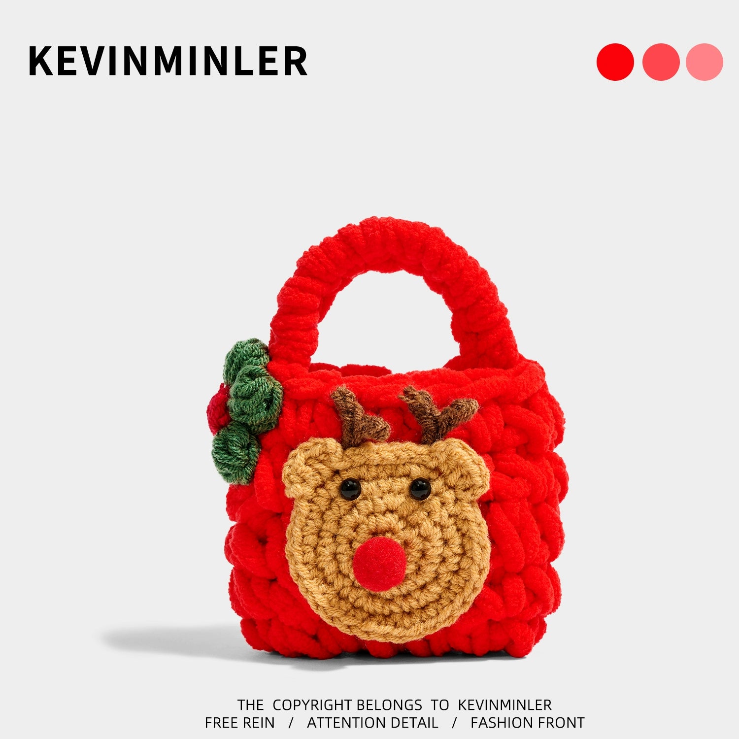 KEVINMINLER Cute Knitted Reindeer Pendant Bag Charm Coin Purse Headphone Holder Gift