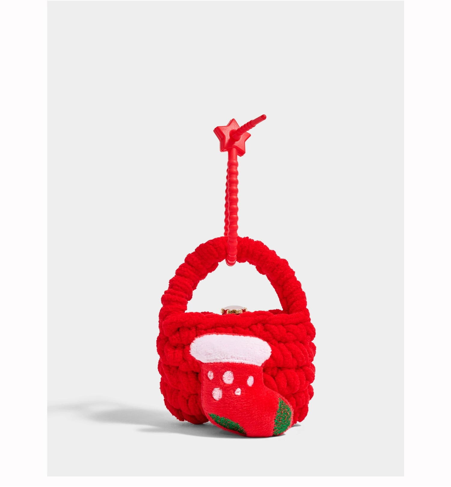 Cute Knitted Christmas Sock Coin Pouch Bag Charm Pendant Gift Accessory