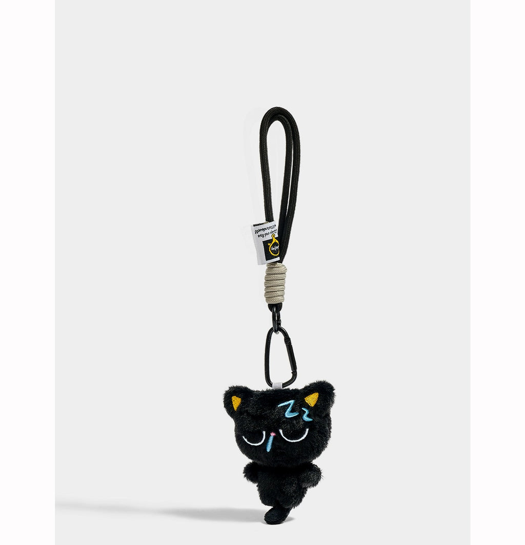 Cute Emoticon Black Cat Plush Keychain Bag Charm - Perfect Gift