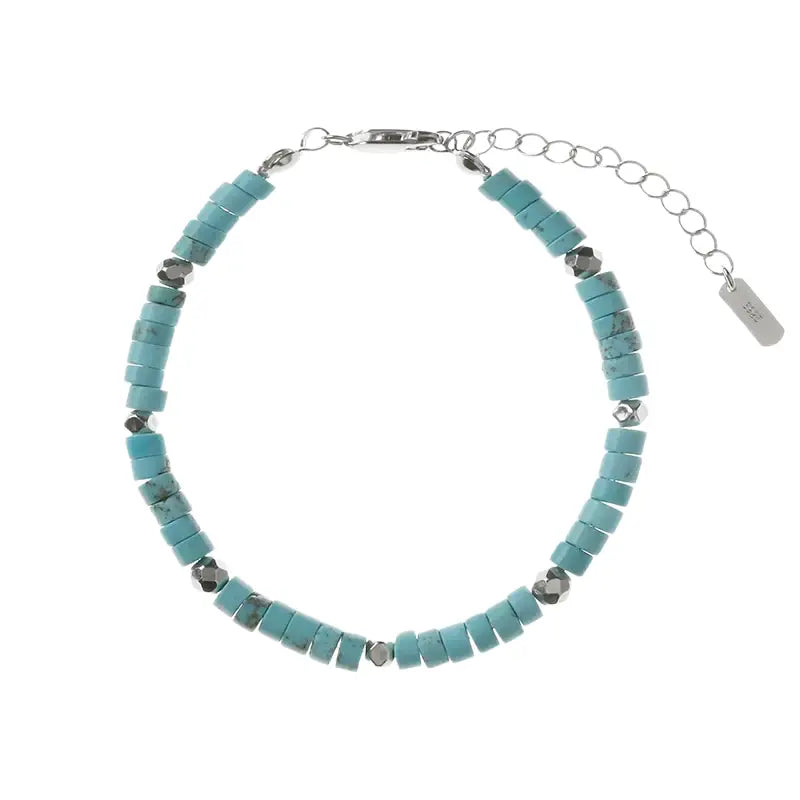 Turquoise bracelet, trend design chain for men and women, silver 925 sample, simple and elegant design