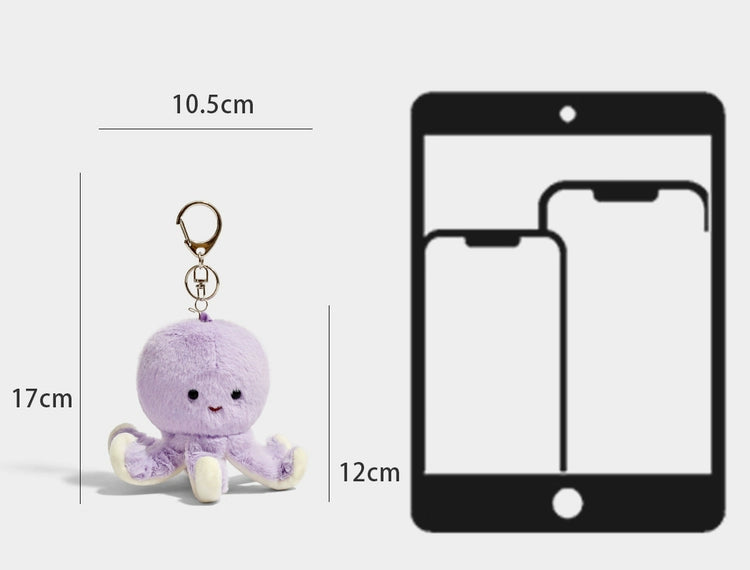 Adorable Ocean Family Plush Keychain Doll - Soft Marine Animal Bag Charm Accessory