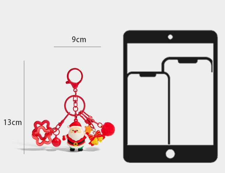 Charming Plush Santa Doll Keychain with Bell – Delightful Christmas Gift & Bag Pendant