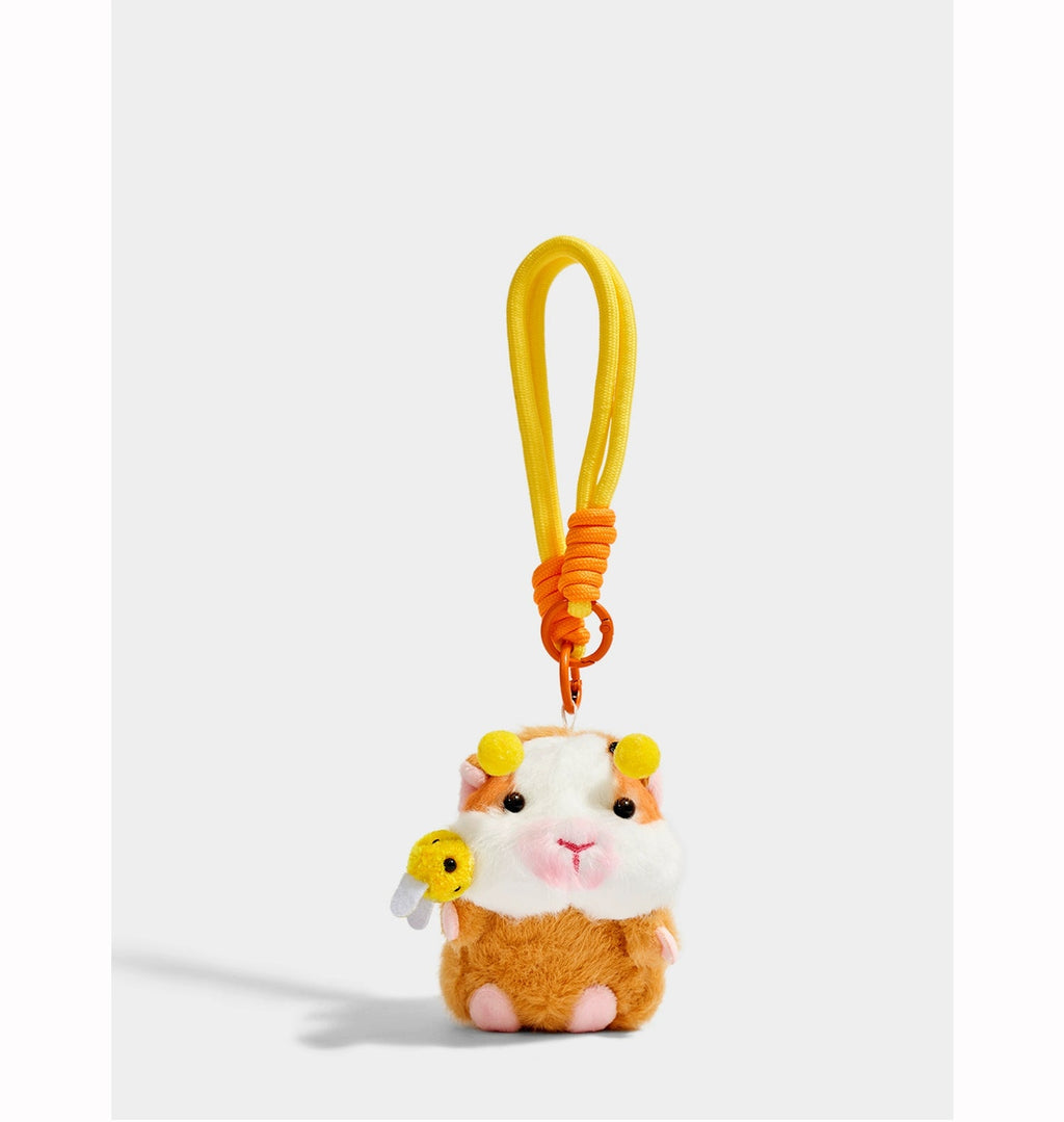 Adorable Plush Bee Guinea Pig Keychain | Cute Backpack Bag Charm Present