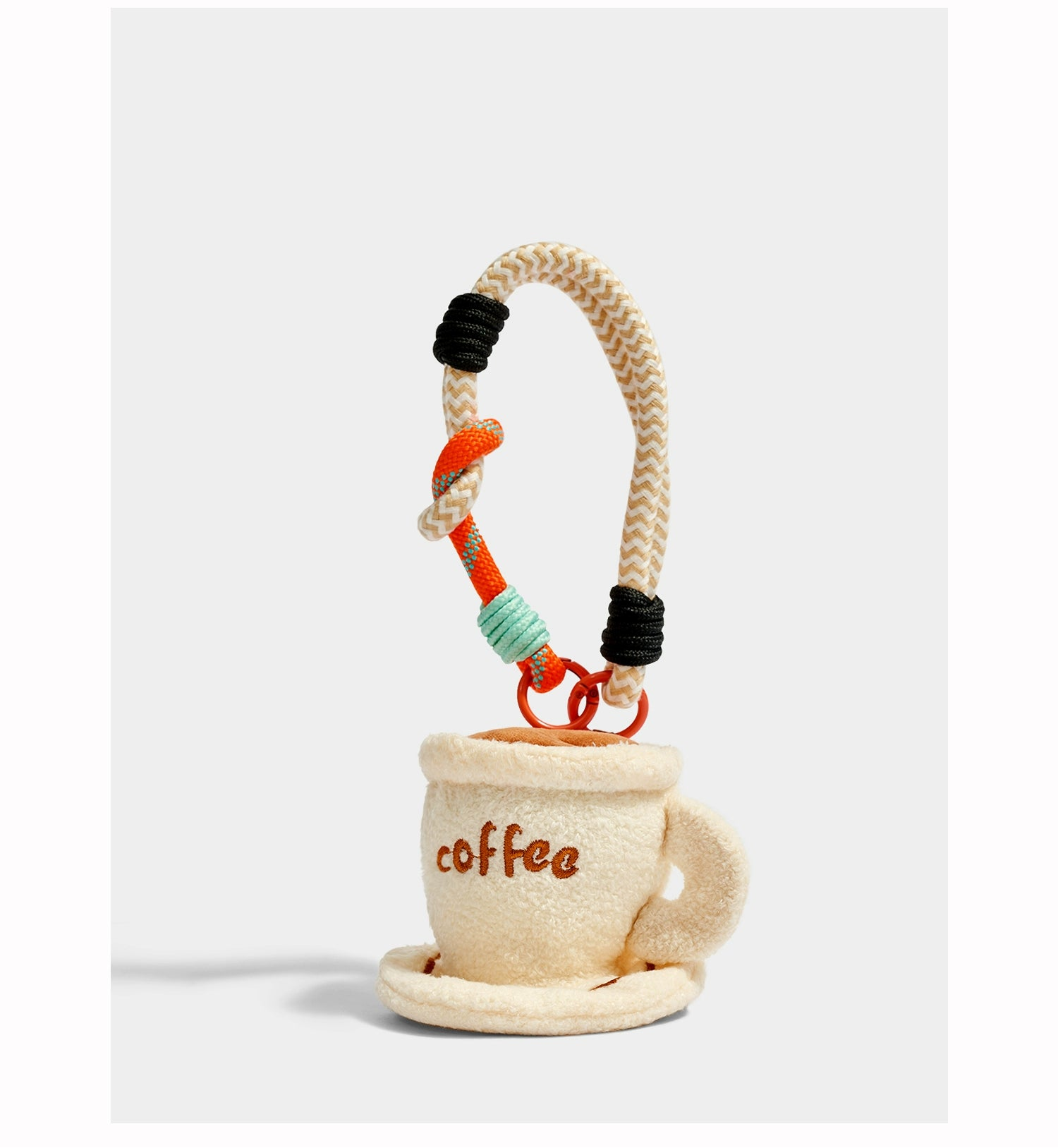 Charming KEVINKINLER Cartoon Coffee Cup Velvet Keychain Bag Pendant Birthday Gift