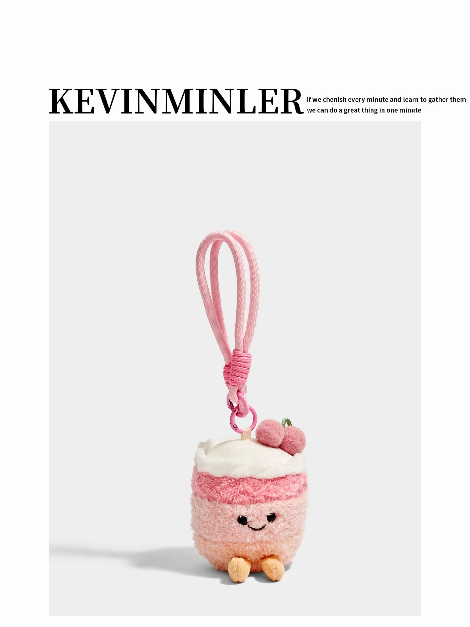 Cute Cherry Cake Plush Keychain Pendant - Adorable Bag Charm Gift