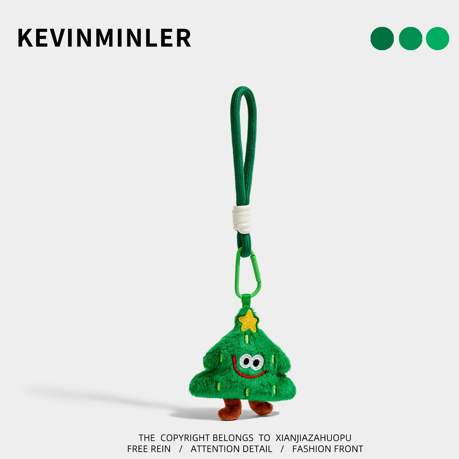 Charming KEVINMINLER Smiling Christmas Tree Plush Keychain Bag Pendant Gift