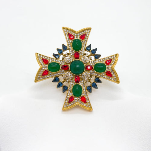 GIFTEEO Art Deco "Adriatique II" | Art Deco Geometric Symmetry Crystal Brooch - Handcrafted Luxury Jewelry