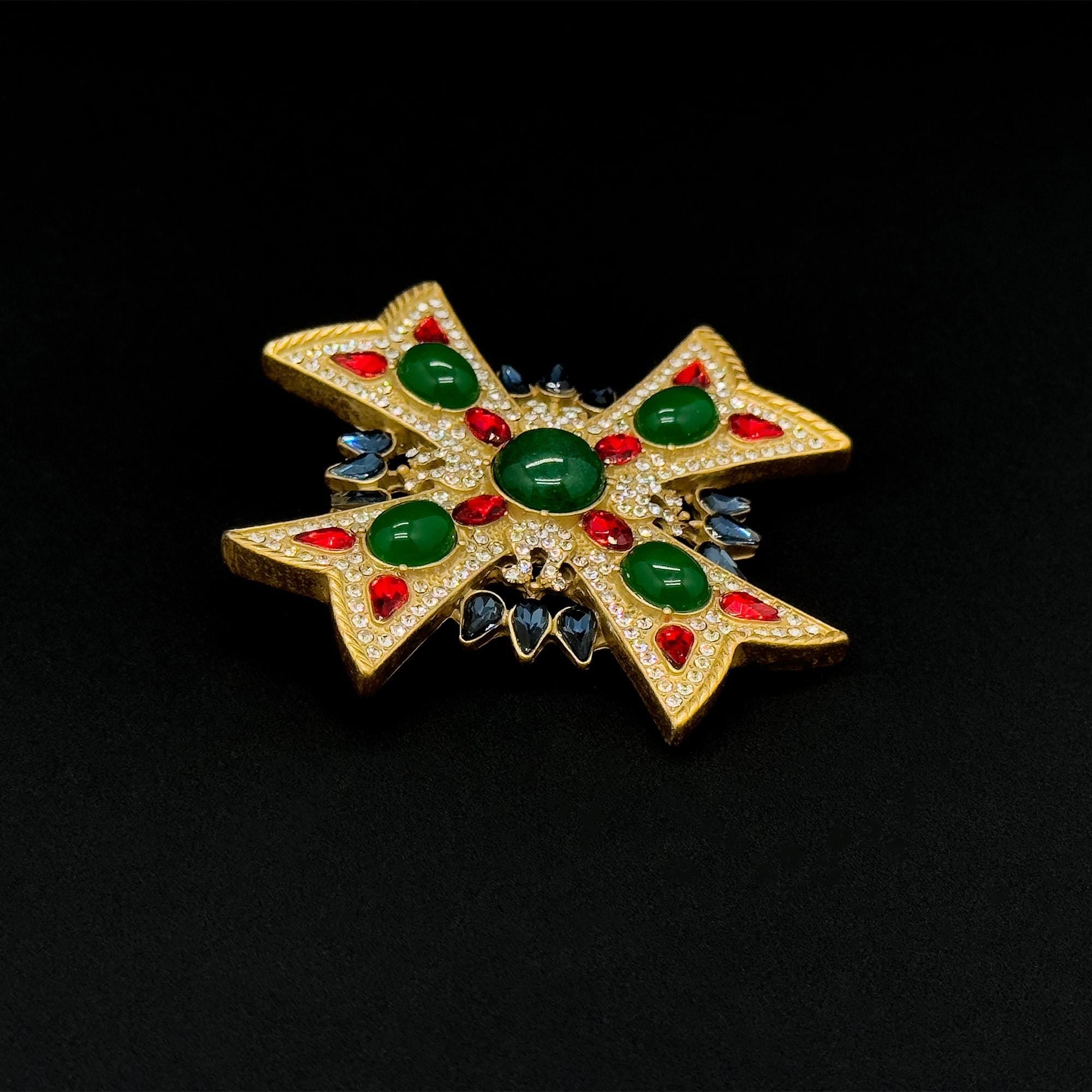 GIFTEEO Art Deco "Adriatique II" | Art Deco Geometric Symmetry Crystal Brooch - Handcrafted Luxury Jewelry