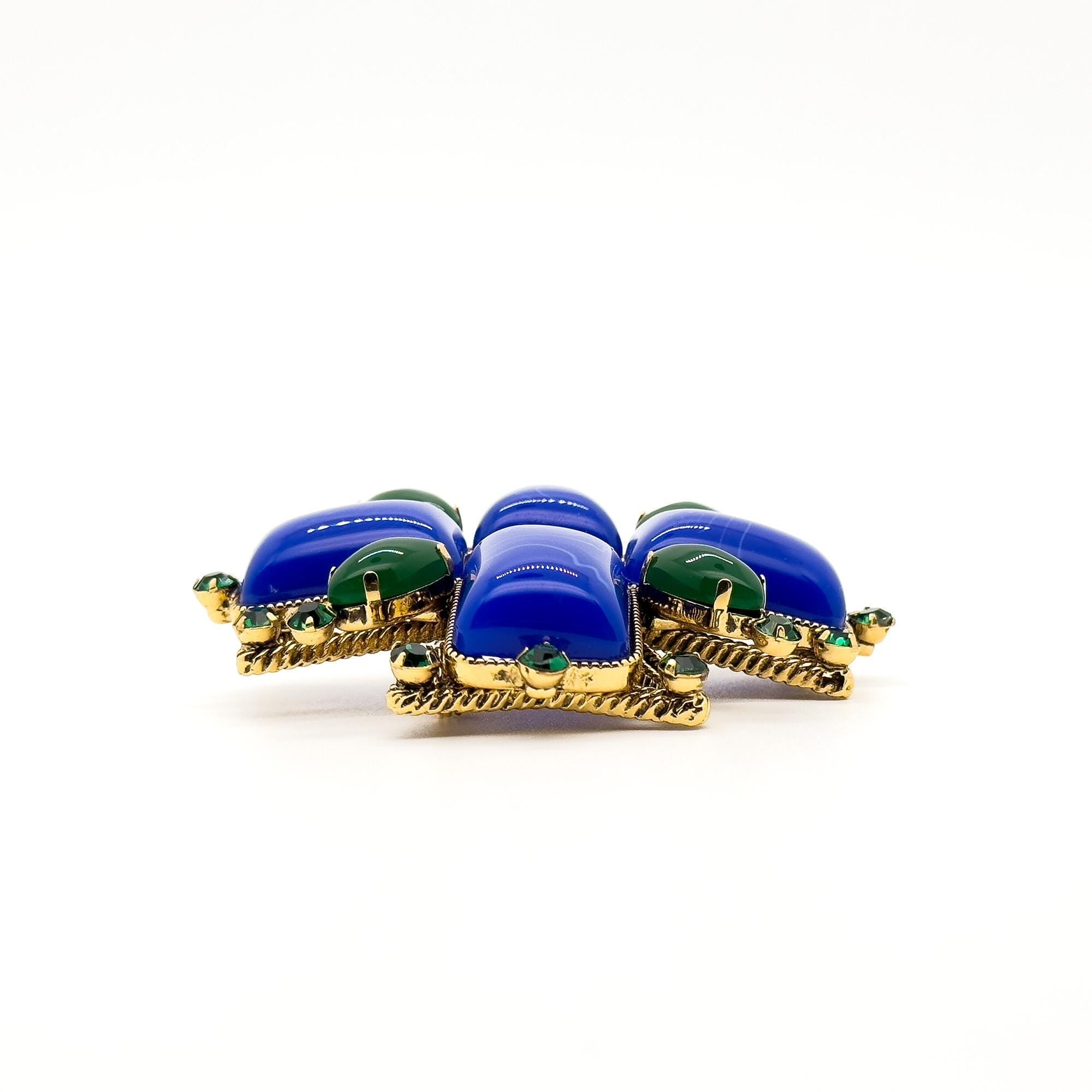 GIFTEEO Art Deco "Améthyste Violette II" | Art Deco Geometric Symmetry Crystal Brooch - Handcrafted Luxury Jewelry