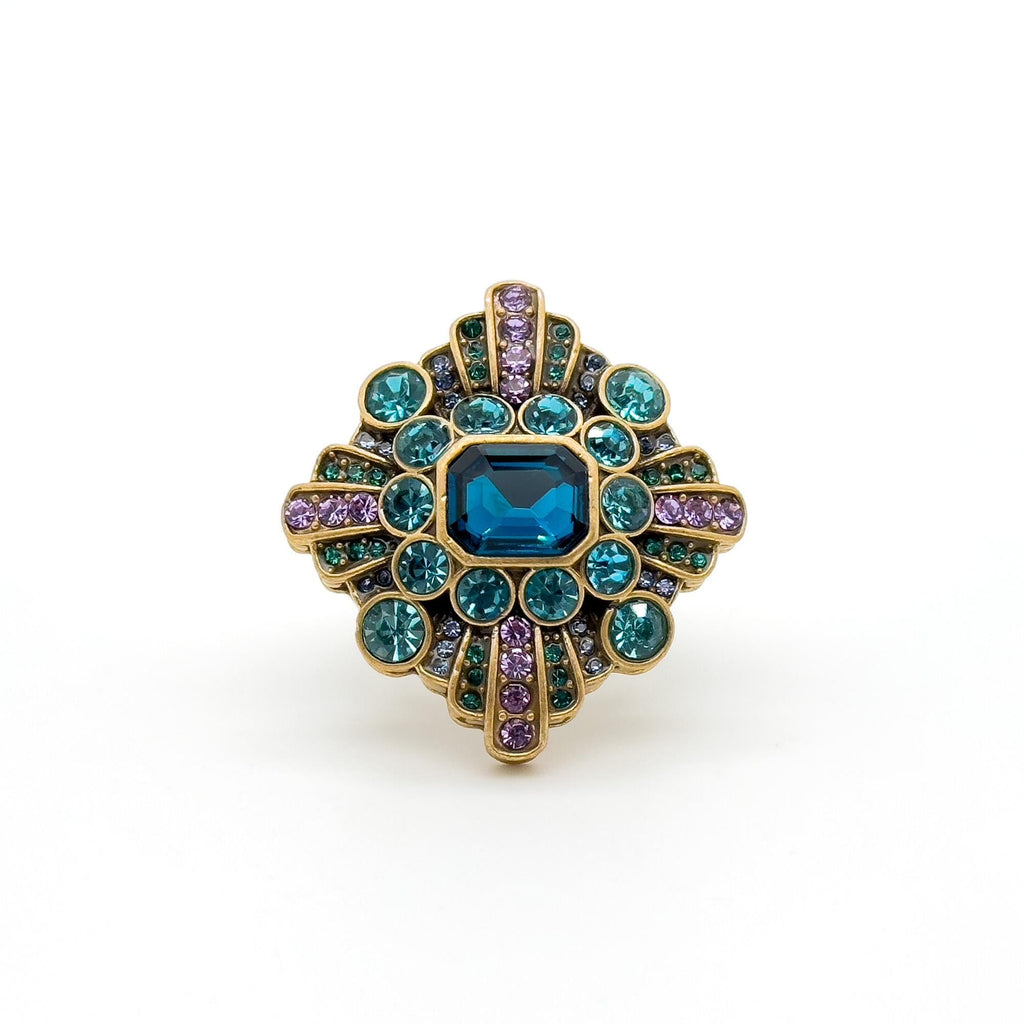 GIFTEEO Art Deco "Aphrodite II" | Art Deco Geometric Symmetry Statement Ring - Handcrafted Luxury Jewelry