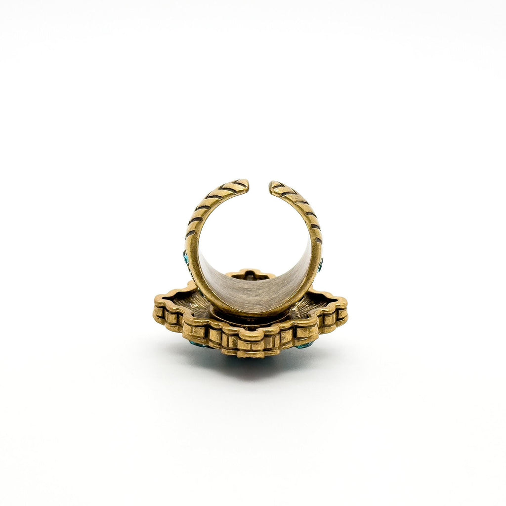 GIFTEEO Art Deco "Aphrodite II" | Art Deco Geometric Symmetry Statement Ring - Handcrafted Luxury Jewelry