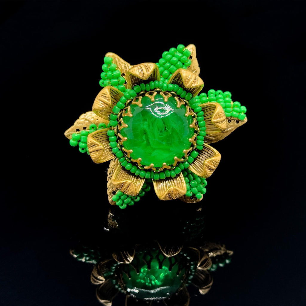 GIFTEEO Art Deco "Atlantique II" | Art Deco Geometric Symmetry Faceted Crystal Brooch - Handcrafted Luxury Jewelry