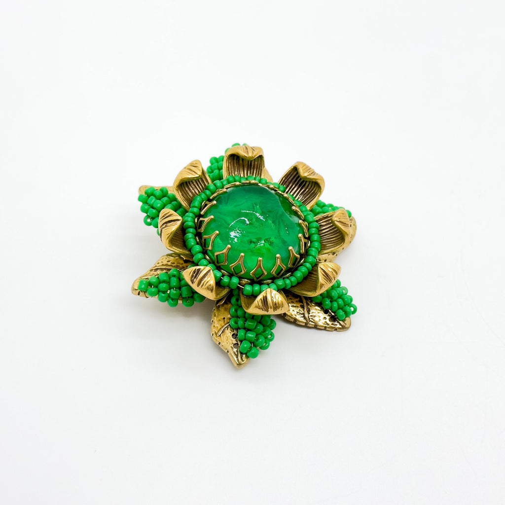 GIFTEEO Art Deco "Atlantique II" | Art Deco Geometric Symmetry Faceted Crystal Brooch - Handcrafted Luxury Jewelry