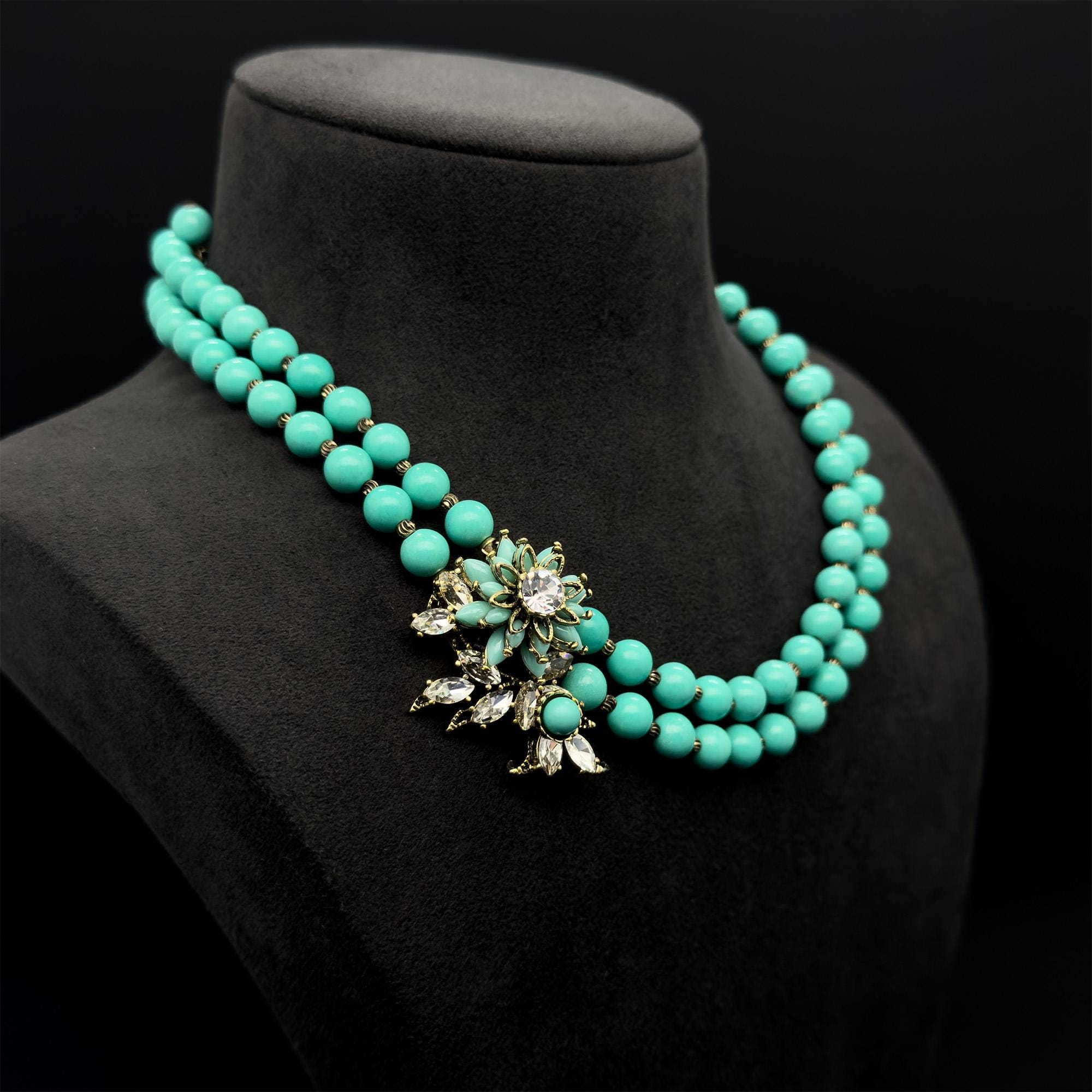 GIFTEEO Art Deco "Aube" | Art Deco Geometric Symmetry Gemstone Necklace - Handcrafted Luxury Jewelry