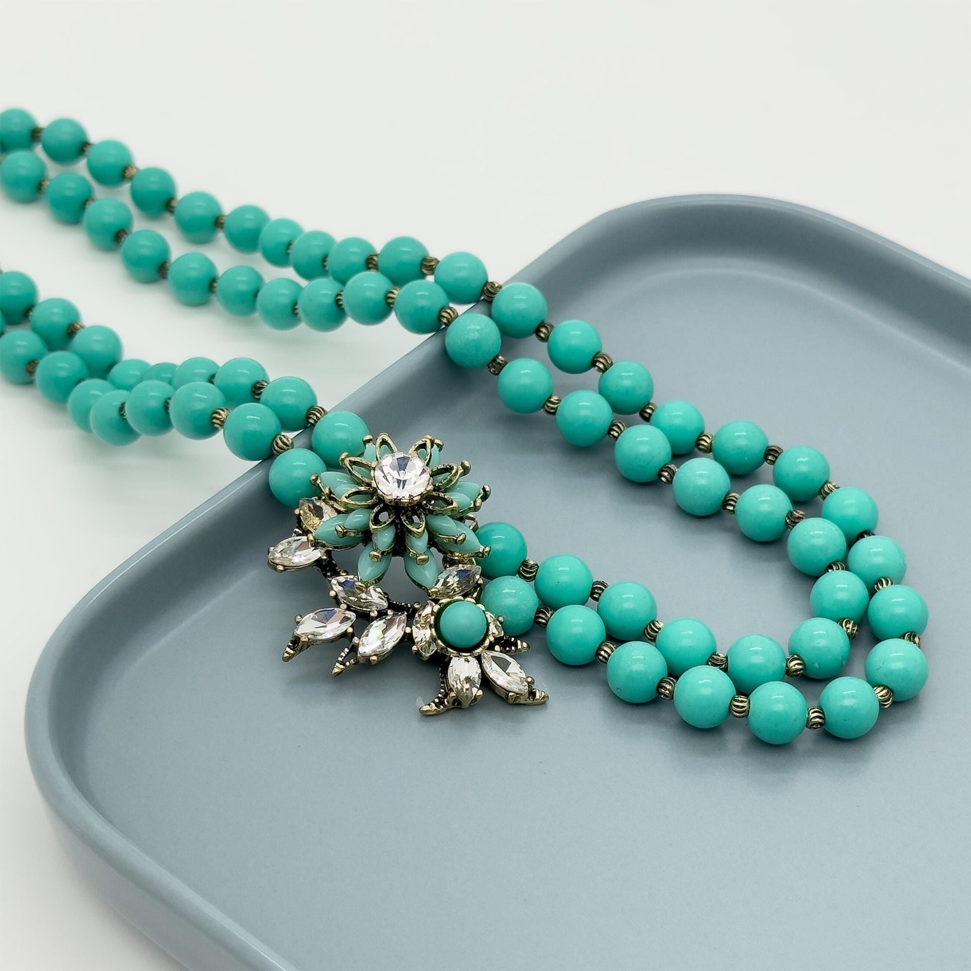 GIFTEEO Art Deco "Aube" | Art Deco Geometric Symmetry Gemstone Necklace - Handcrafted Luxury Jewelry