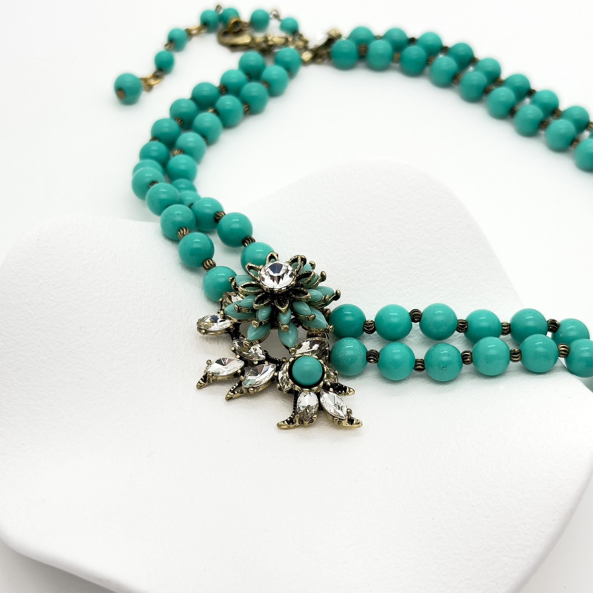 GIFTEEO Art Deco "Aube" | Art Deco Geometric Symmetry Gemstone Necklace - Handcrafted Luxury Jewelry