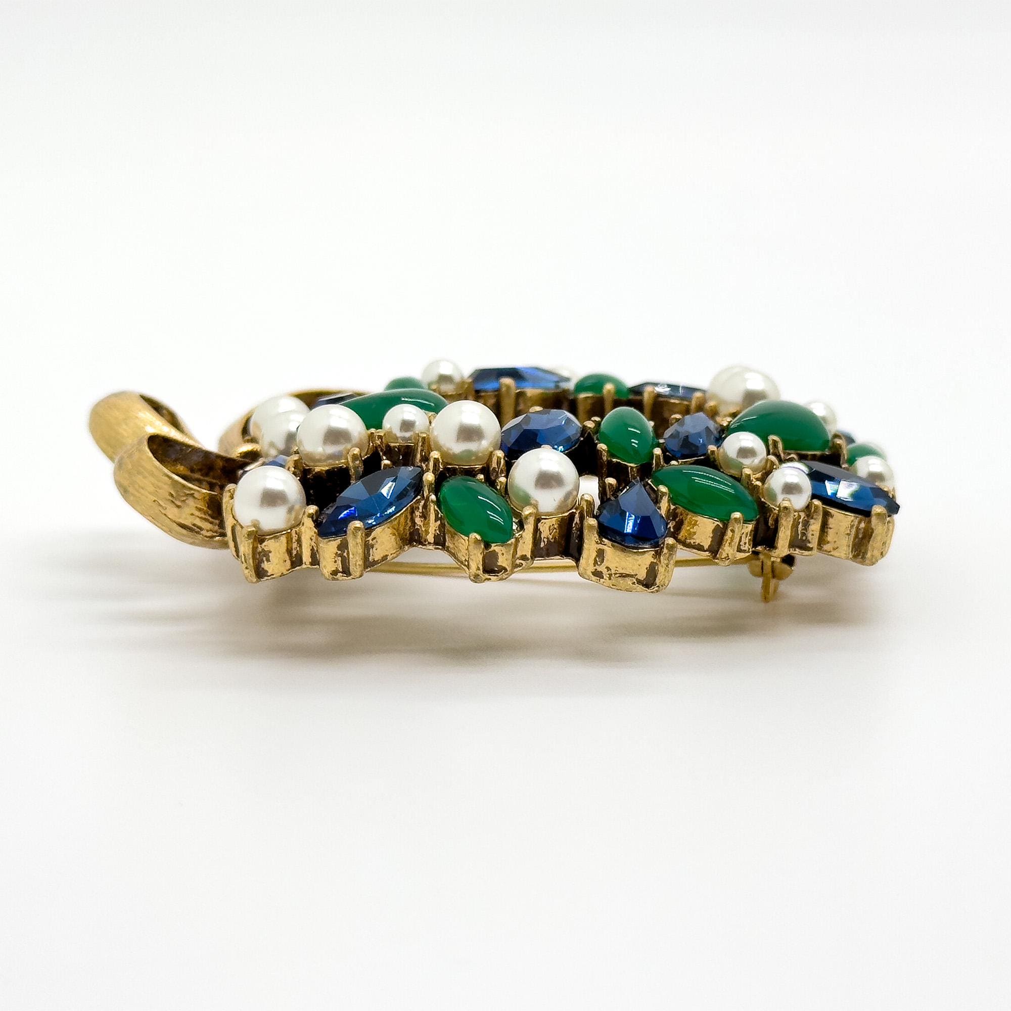 GIFTEEO Art Deco "Aventurier II" | Art Deco Geometric Symmetry Statement Brooch - Handcrafted Luxury Jewelry