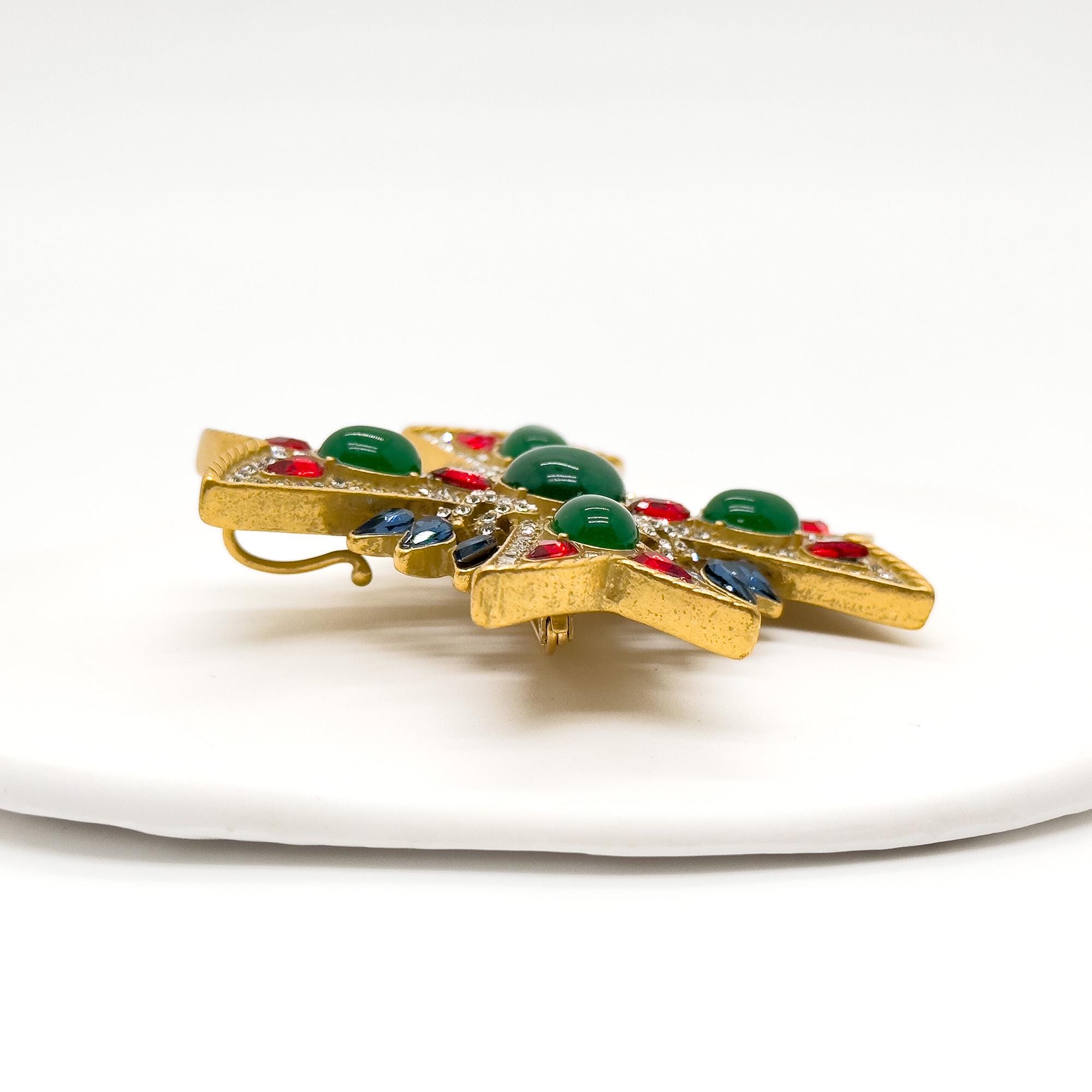 GIFTEEO Art Deco "Baron II" | Art Deco Geometric Symmetry Crystal Brooch - Handcrafted Luxury Jewelry
