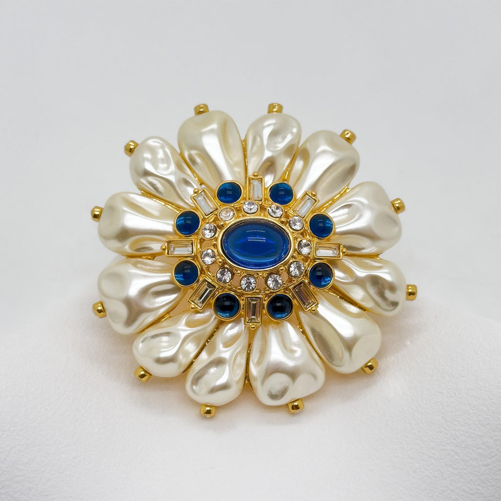 GIFTEEO Art Deco "Baronne II" | Art Deco Geometric Symmetry Pearl Brooch - Handcrafted Luxury Jewelry