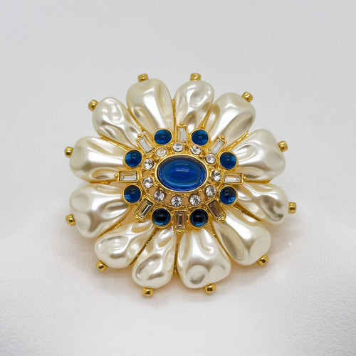 GIFTEEO Art Deco "Baronne II" | Art Deco Geometric Symmetry Pearl Brooch - Handcrafted Luxury Jewelry