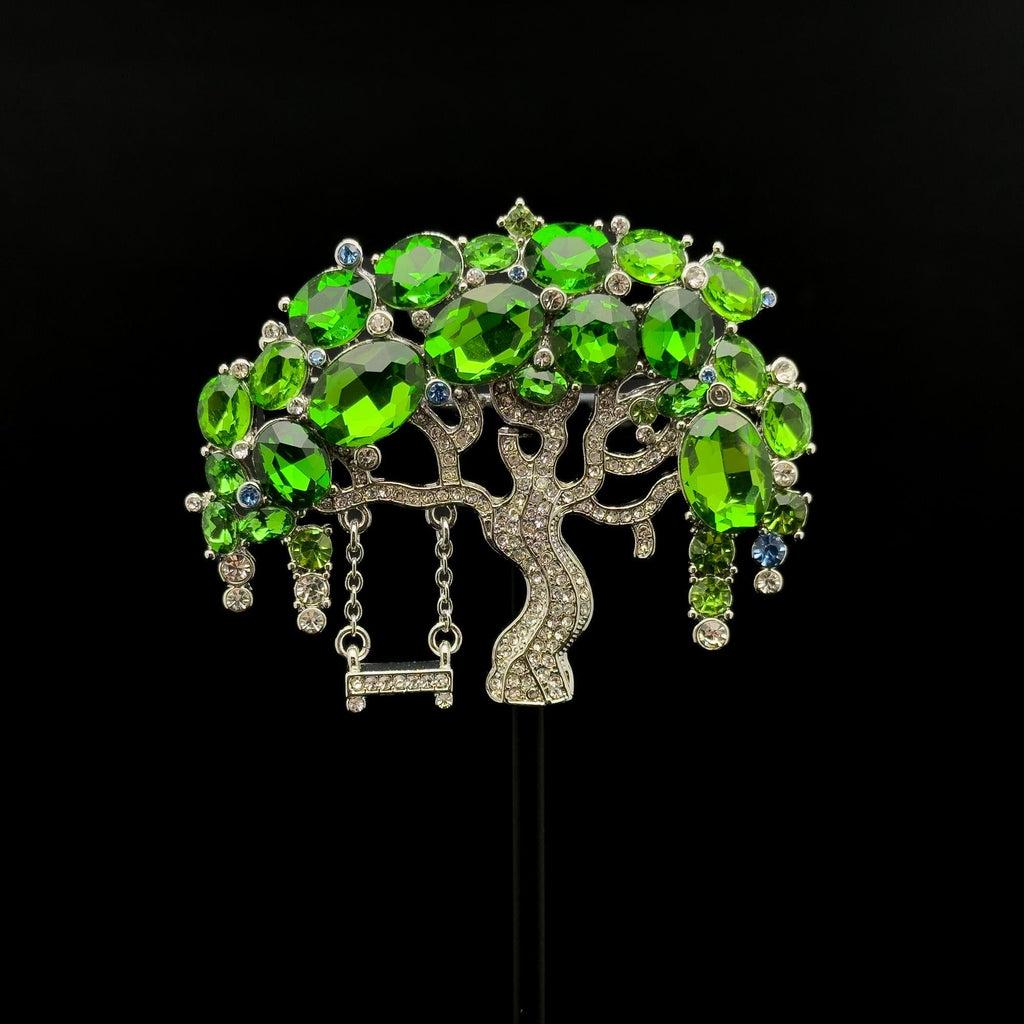 GIFTEEO Art Deco "Bijou II" | Art Deco Green Zircon Statement Brooch - Handcrafted Luxury Jewelry