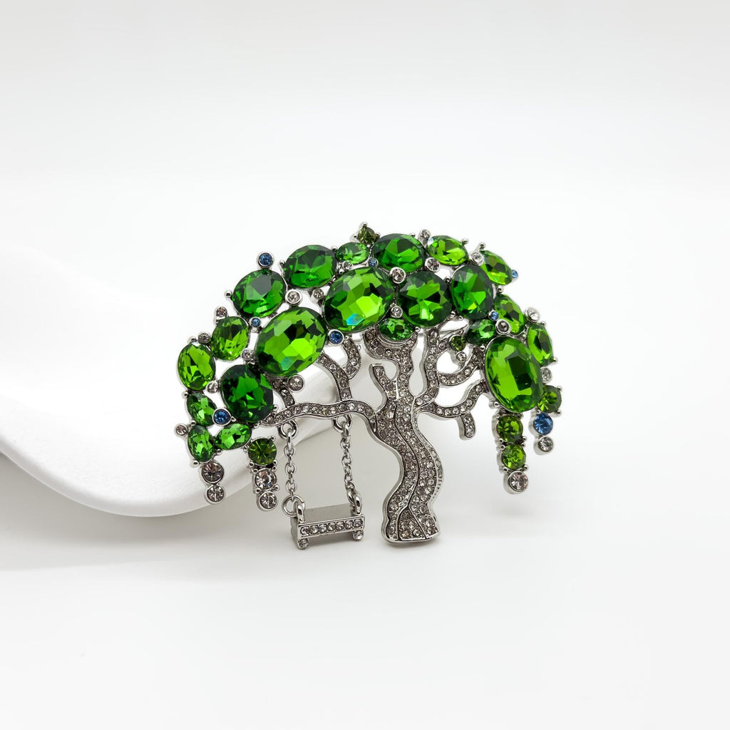 GIFTEEO Art Deco "Bijou II" | Art Deco Green Zircon Statement Brooch - Handcrafted Luxury Jewelry