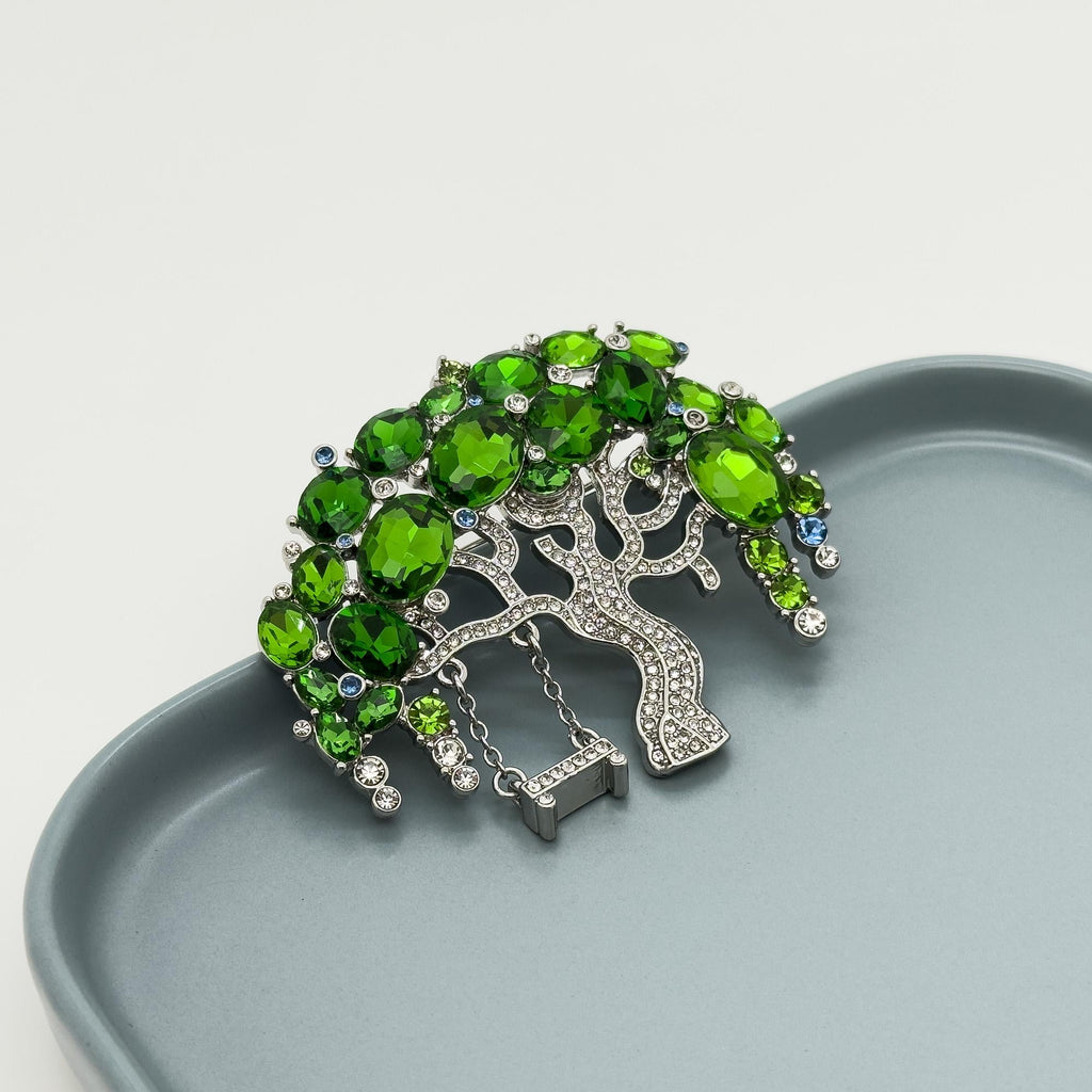 GIFTEEO Art Deco "Bijou II" | Art Deco Green Zircon Statement Brooch - Handcrafted Luxury Jewelry