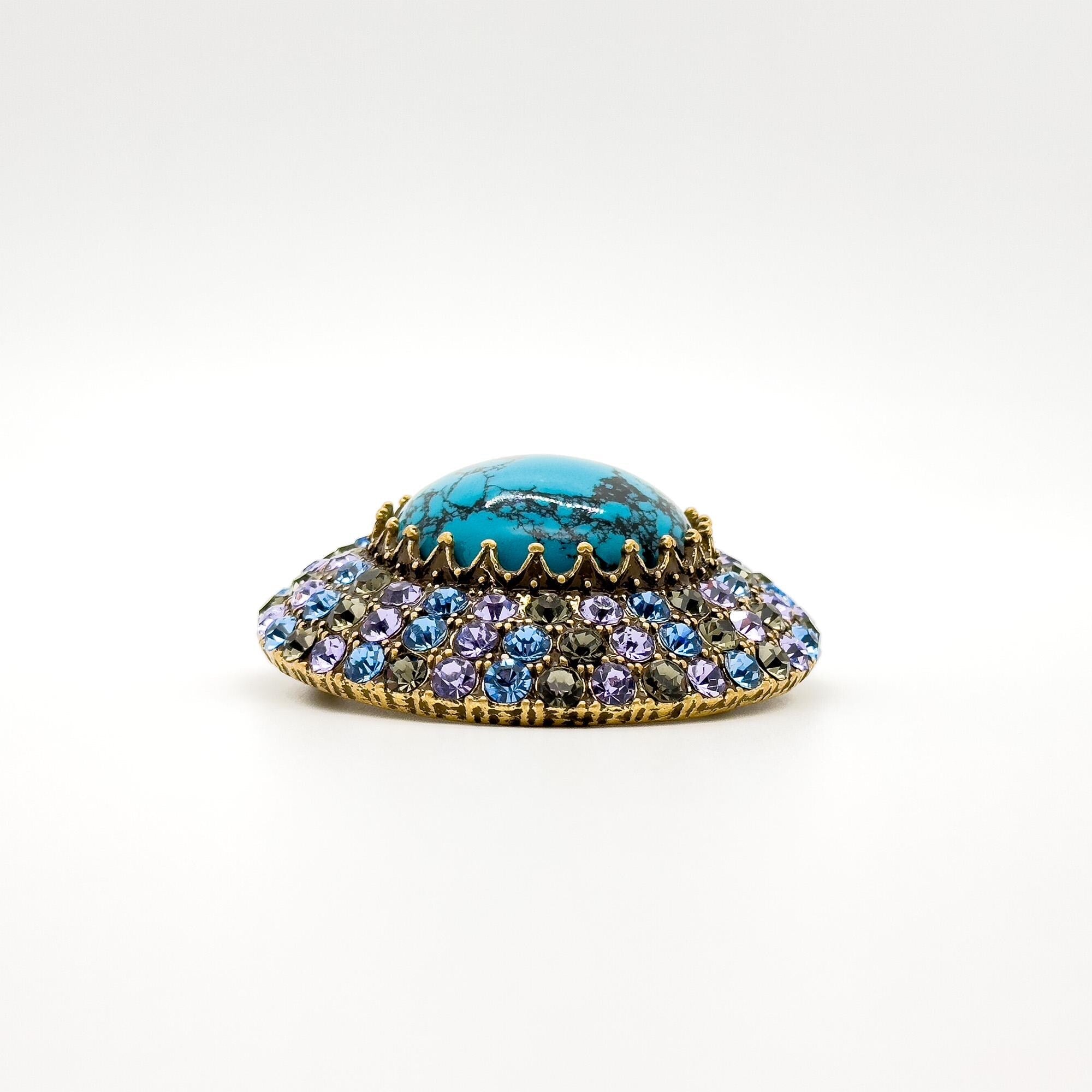 GIFTEEO Art Deco "Chic Artiste" | Art Deco Geometric Symmetry Crystal Brooch - Handcrafted Luxury Jewelry