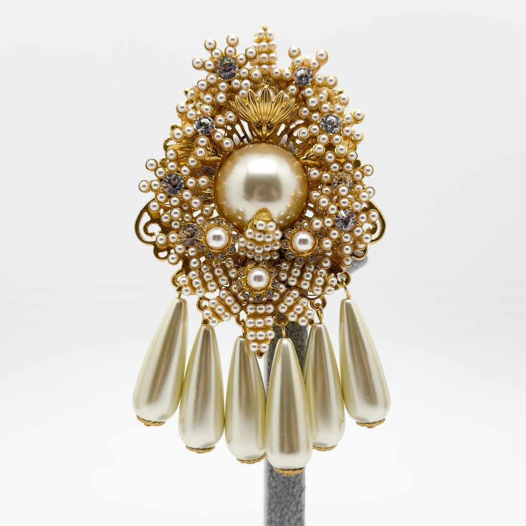 GIFTEEO Art Deco "Comte II" | Art Deco Geometric Symmetry Crystal Brooch - Handcrafted Luxury Jewelry