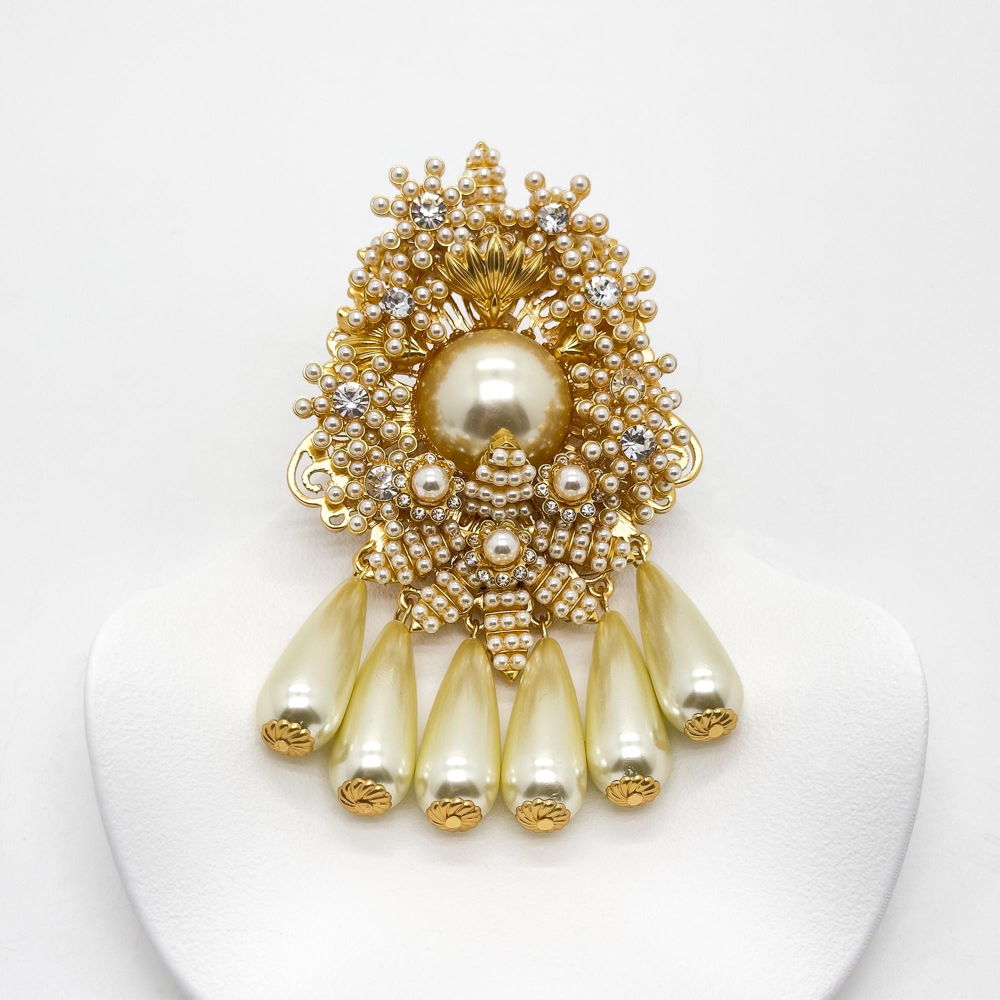 GIFTEEO Art Deco "Comte II" | Art Deco Geometric Symmetry Crystal Brooch - Handcrafted Luxury Jewelry