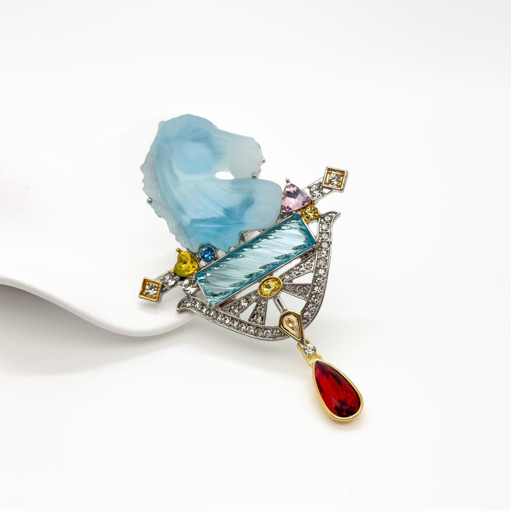 GIFTEEO Art Deco "Courage" | Art Deco Geometric Symmetry Statement Brooch - Handcrafted Luxury Jewelry
