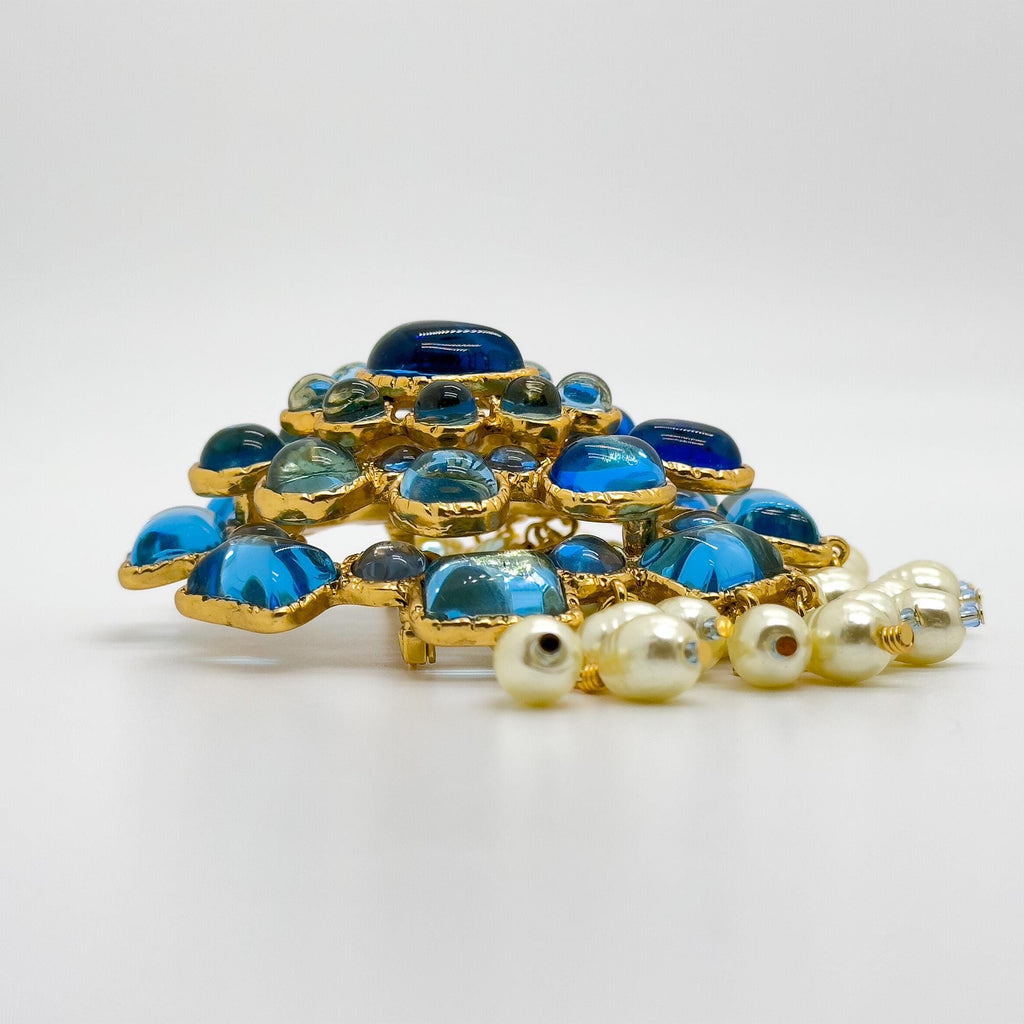 "Horizon" | Art Deco Geometric Symmetry Pearl Brooch