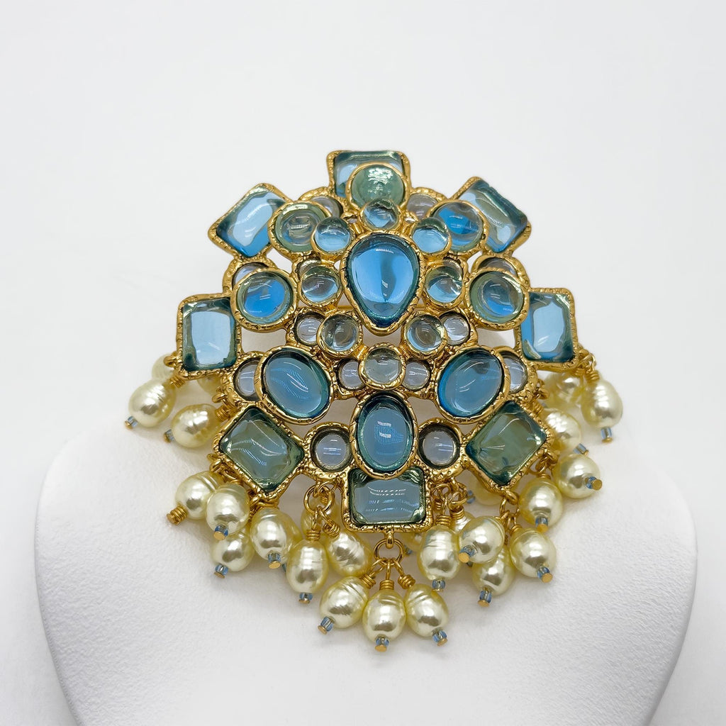 "Horizon" | Art Deco Geometric Symmetry Pearl Brooch